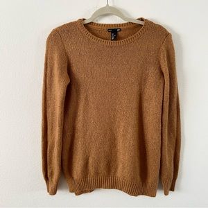 H&M basic brown knit sweater top long sleeve staple piece small minimalist